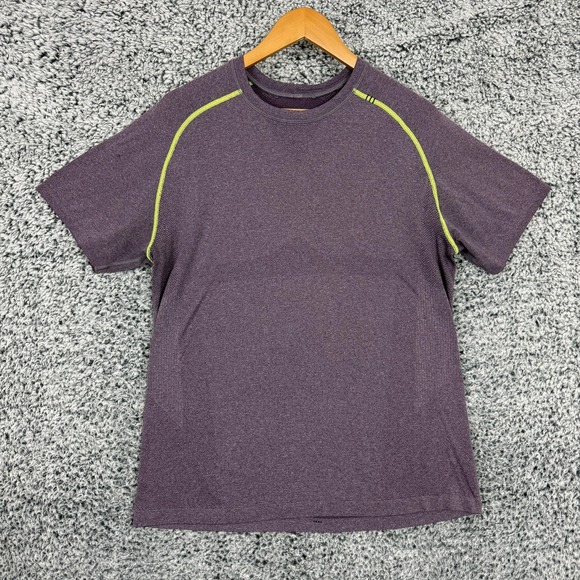 Lululemon Shirt Mens Large Purple Metal Vent Tech Athletic Running Tee Adult L - Picture 1 of 9